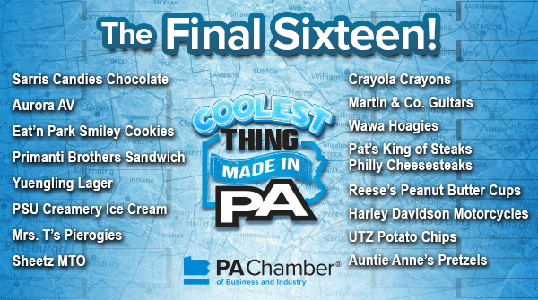 Help us become the 'Coolest Thing Made in PA'! Round 3 of voting is only open TODAY AND TOMORROW. With your help, we can make it into the Top 8! Come on Penn Staters, let's win this! Vote on X at: twitter.com/PAChamber Vote on Instagram STORIES at: instagram.com/pachamber/