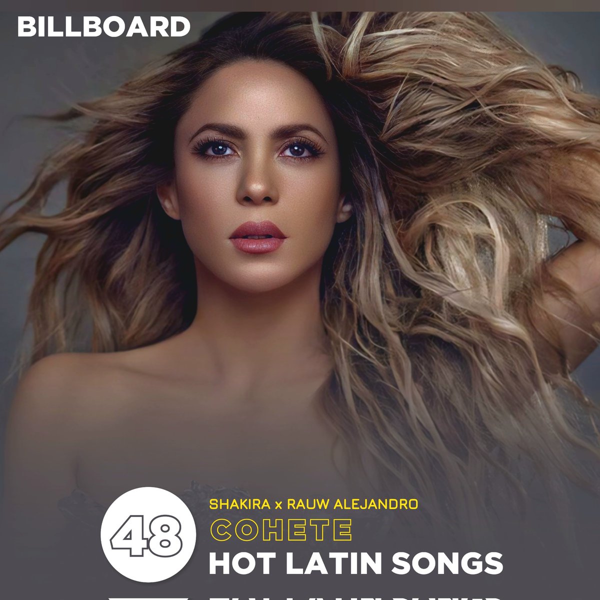 🇺🇲 | COHETE de @shakira x @rauwalejandro debuta en el puesto #48 en la lista Hot Latin Songs de @billboard.

Escuchar:open.spotify.com/album/3fonA82H…

@billboardcharts @billboardlatin @SonyMusicLatin #LasMujeresYaNoLloran #ShakiraCharts