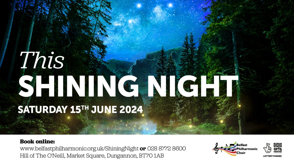 We'll be closing the 23/24 season with midsummer evening magic in <a href="/hilloftheoneill/">Hill of The O'Neill & Ranfurly House</a> on Sat 15 June. The concert is full of music of light, the heavens, love and memory: Lauridsen's Nocturnes, Whitbourn's The Seven Heavens and Hagenberg's Illuminare. ✨ #ACNISupported