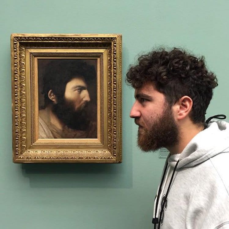 Homem encontra seu Doppelgänger em um museu - Foto: Reprodução/X