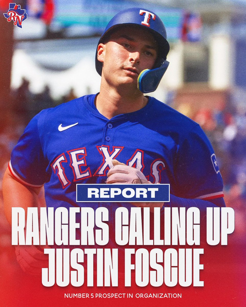 The Rangers are reportedly calling up #5 prospect, Justin Foscue to fill the role of Josh Jung who suffered a fractured wrist in last night’s game.