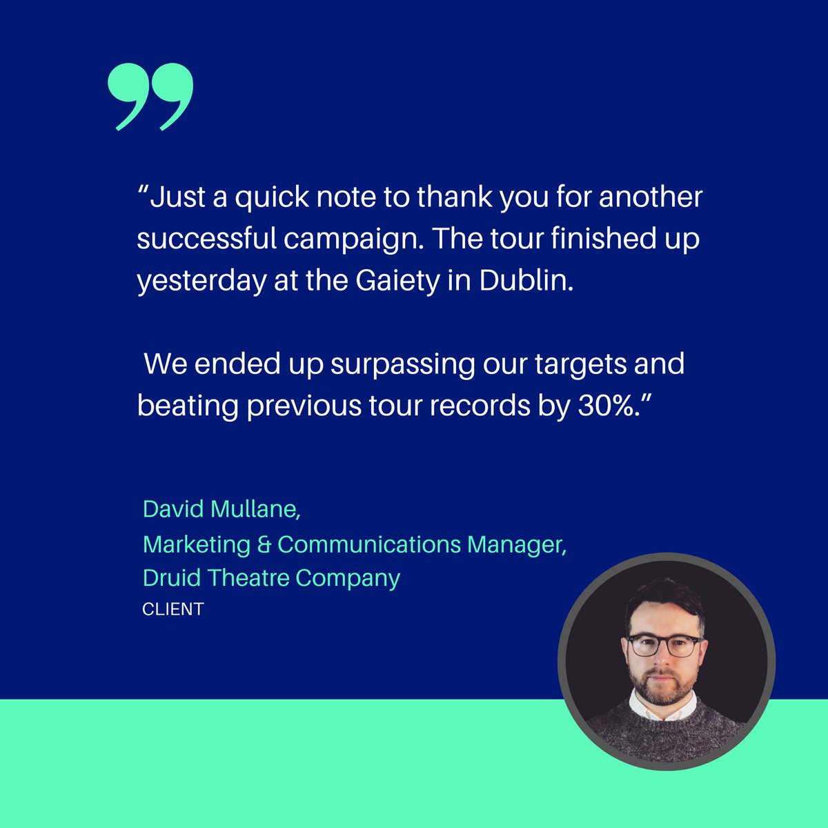 buymediahq's tweet image. Thrilled for our client, Druid Theatre, who not only met but exceeded their goals by 30% with our data-driven platform. Excited to continue our partnership and support their future productions!🤝
#ClientSuccess #DataDrivenAdvertising #AI