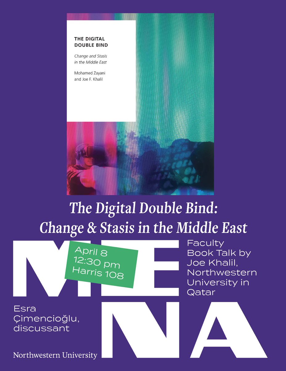 Joe F. Khalil (@joekhalil) on Twitter photo Excited to announce the upcoming book talk on April 8! Join us for a captivating discussion on "The Digital Double Bind" with <a href="/MENAprogramNU/">MENA at Northwestern</a> at <a href="/NorthwesternU/">Northwestern</a>. Don't miss out! #MENAMonday #DigitalTransformation <a href="/OUPAcademic/">Oxford Academic</a> Excited to announce the upcoming book talk on April 8! Join us for a captivating discussion on "The Digital Double Bind" with <a href="/MENAprogramNU/">MENA at Northwestern</a> at <a href="/NorthwesternU/">Northwestern</a>. Don't miss out! #MENAMonday #DigitalTransformation <a href="/OUPAcademic/">Oxford Academic</a>
