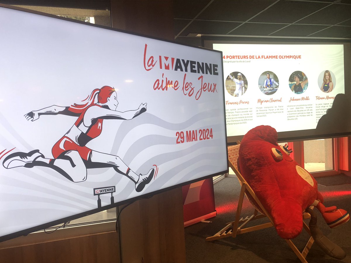 À 58 jours de son passage le 29 mai, le parcours du #RelaisDeLaFlamme 🔥dévoilé par @lamayenne avec 1ere étape à #ChateauGontier sur #Mayenne de 9h15 à 10h35 ✅ 9h35- 10h35 : animation tout le long du parcours ✅ 10h30-12h15 : animations sportives au stade du Pavé #Paris2024