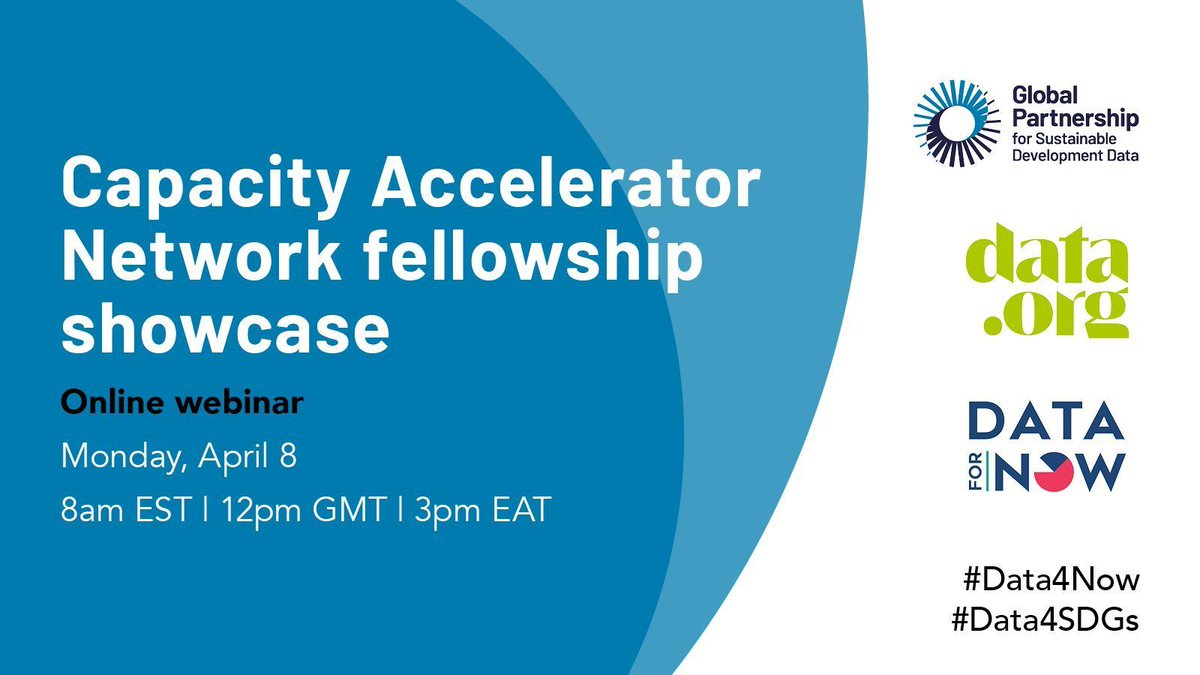 🤔🧑‍💻 Curious to learn more about our Capacity Accelerator Network + the impact the data science fellows are developing in their countries? 🗓️ Join us for this virtual showcase on April 8th | 8 am EST | 12 pm GMT | 3pm EAT. Register here: bit.ly/3U0rHLb