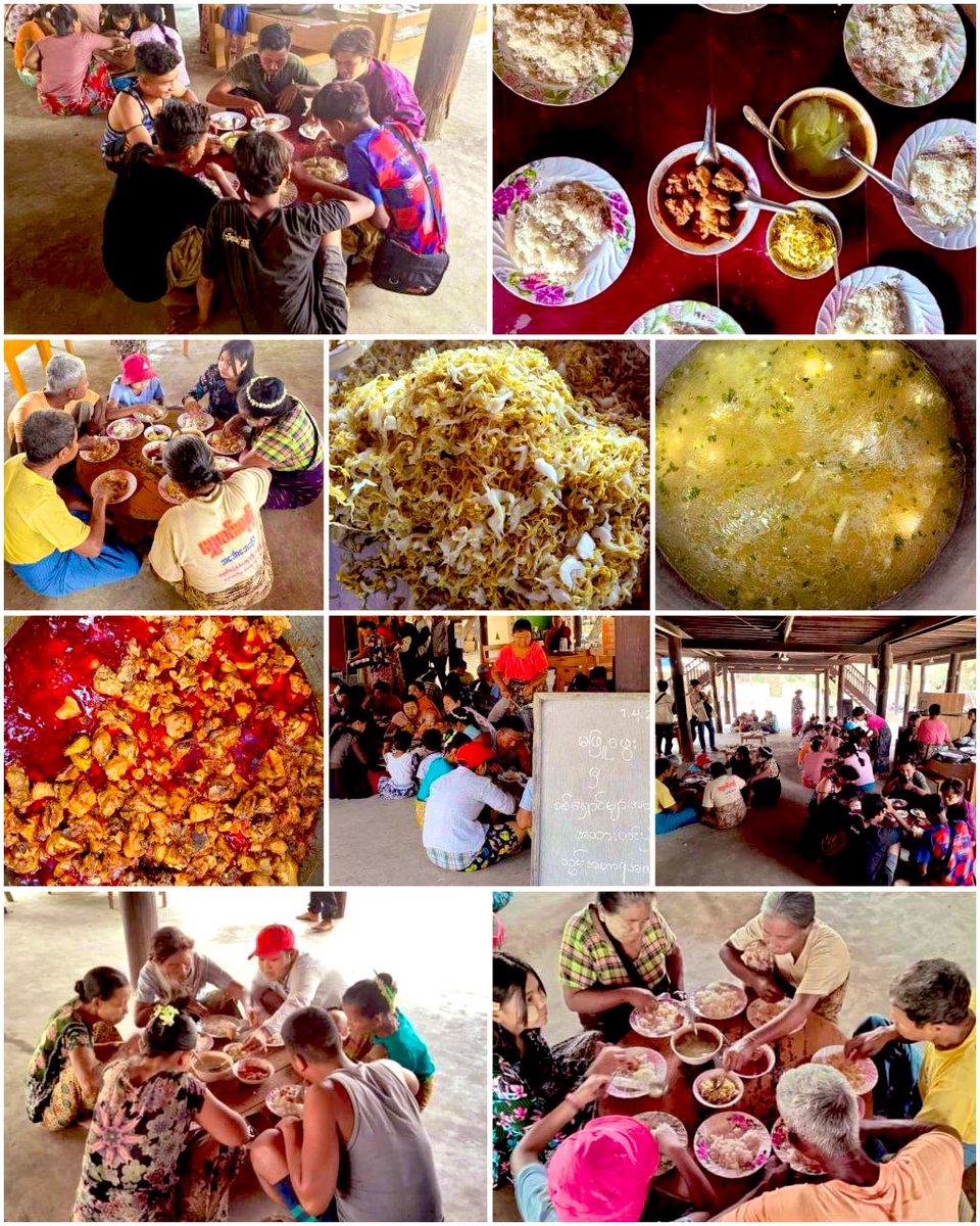 AyeAye03492103's tweet photo. #Letpadaung Taung Main Strike Column of #Salingyi Township donated rice & curry, on behalf of donors , to IDPs in #Salingyi Township on April 2.
#WhatsHappeninglnMyanmar
#2024Apr2Coup
#HelpMyanmarIPDs https://t.co/b7nndjugQ3