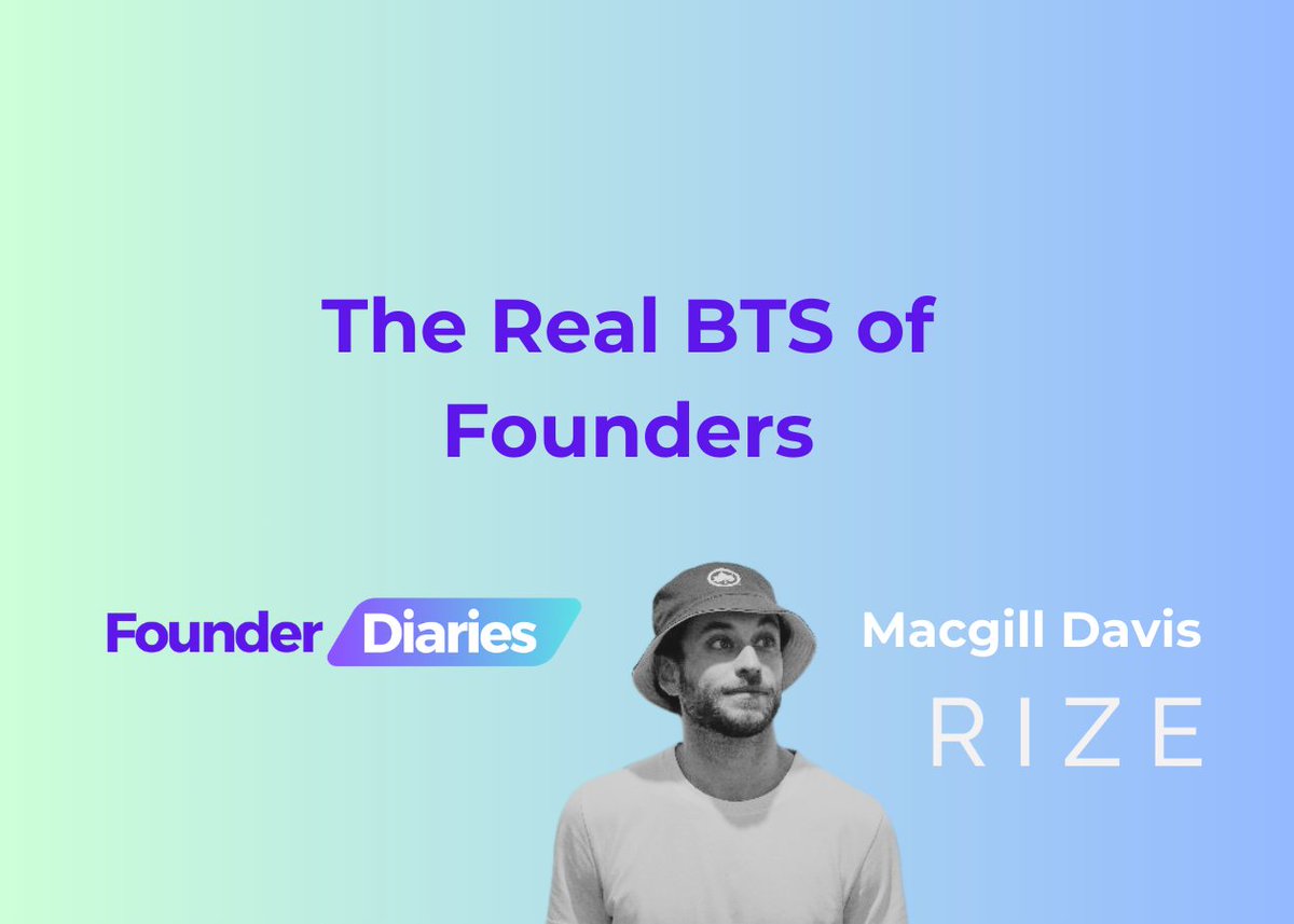 From raising 3M to building a bootstrapped profitable business, read more about @macgillbdavis's amazing journey building @rize_io in the next issue of Founder Diaries by myself and @michellebkwok: founderdiaries.substack.com/p/macgill-davi… 🌟