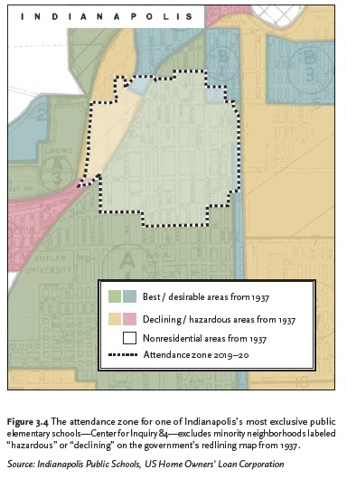The maps don't lie: today's boundaries around coveted public schools echo the discriminatory practices of 1930s redlining. 🗺️ 🚫 🏫 

#NoMoreLines