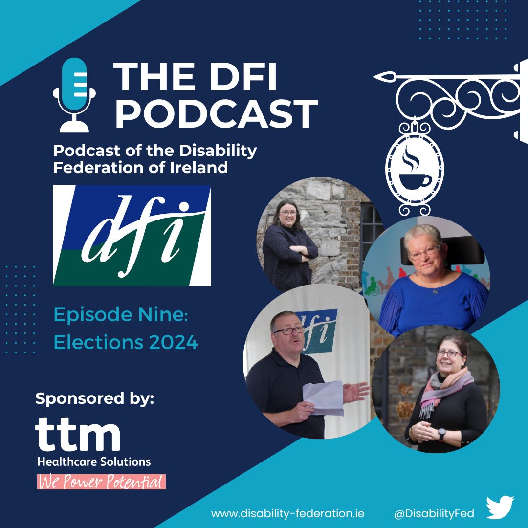 Episode Nine of The DFI Podcast is now available and we are chatting #Elections2024 with Lina from <a href="/Vision_Irl/">Vision Ireland</a> and Caroline from <a href="/centralremedial/">CRC</a>. We also hear from DFI's PJ Cleere and disability activist Carolyn. You can listen here spotifyanchor-web.app.link/e/Q83ZMcEjtIb #podcast