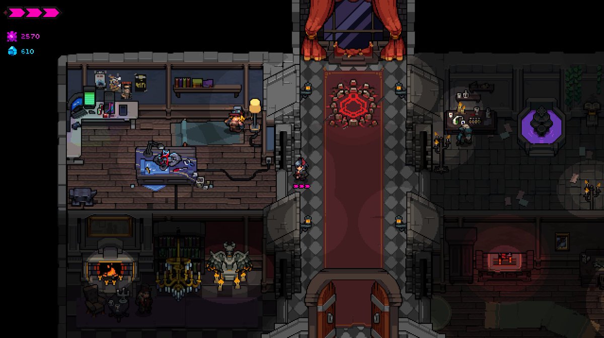 thirdspiritdev's tweet image. Upgrade your abilities and gear in the hub. Or chat up your friends, learn their story and gain useful tips!
#letifer #steam #games #pcgaming #indiegame #indiedev #Pixelart #gameplay