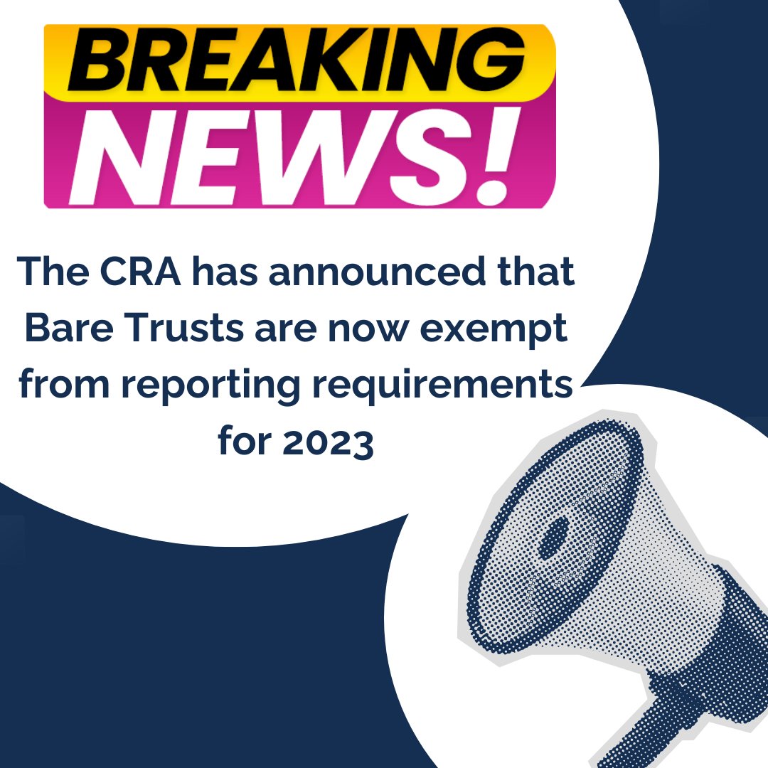 UPDATE – Bare Trusts are exempt from reporting for 2023! The Canada Revenue Agency will not require bare trusts to file a T3 return, including Schedule 15 for the 2023 tax year. New – Bare trusts are exempt from trust reporting requirements for 2023 - Canada.ca