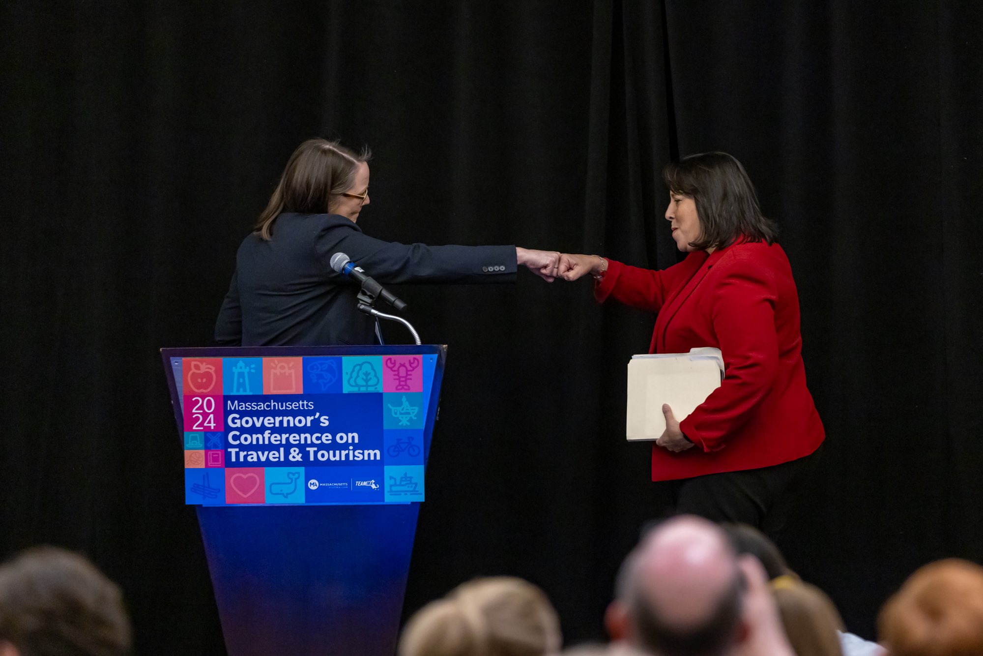 LG Driscoll fist bumping Kate Fox.