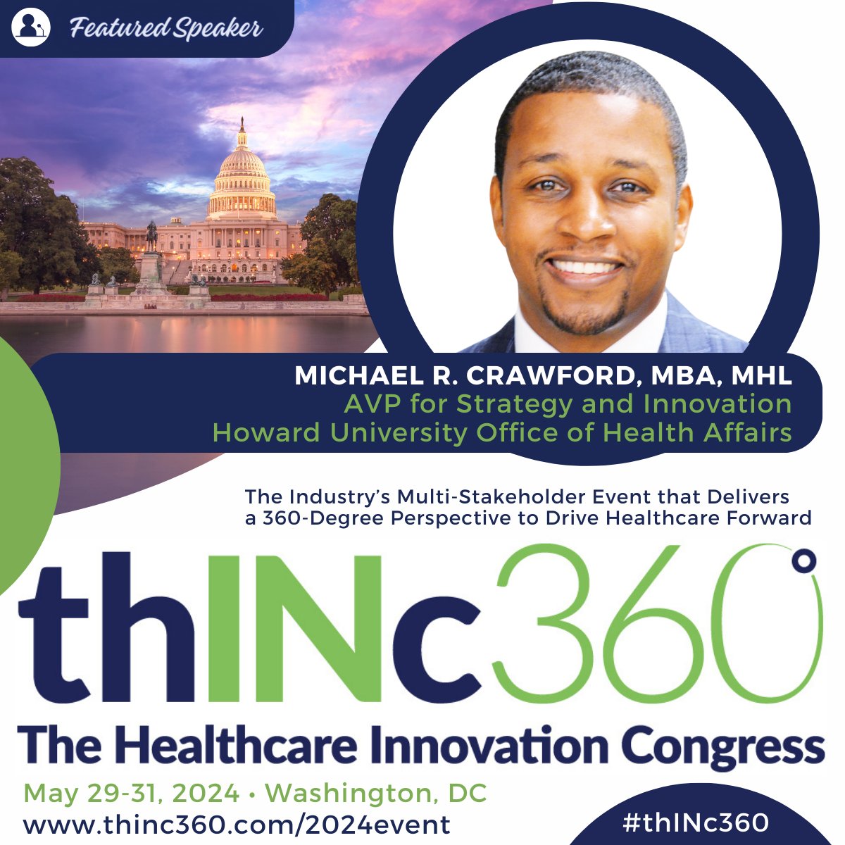 Looking forward to speaking at The Healthcare Innovation Congress (#thINc360) on May 29th! #healthcareinnovation #healthcareleadership #healthequity #digitalhealth #healthai