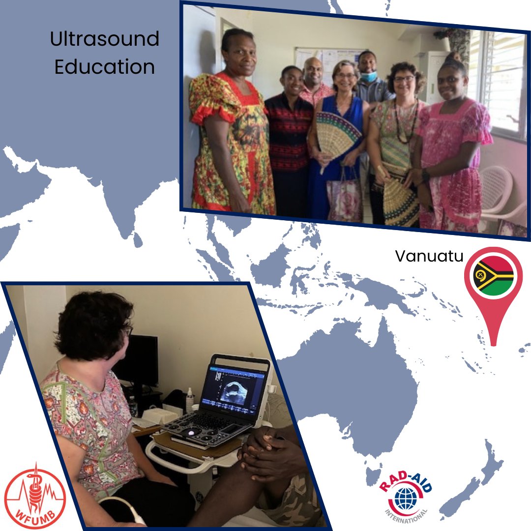 Continuing our collaboration with @WFUMB, RAD-AID sent volunteers to Vanuatu in the South Pacific to learn and teach ultrasound techniques on-site. Check out our LinkedIn post here to learn more! linkedin.com/feed/update/ur…