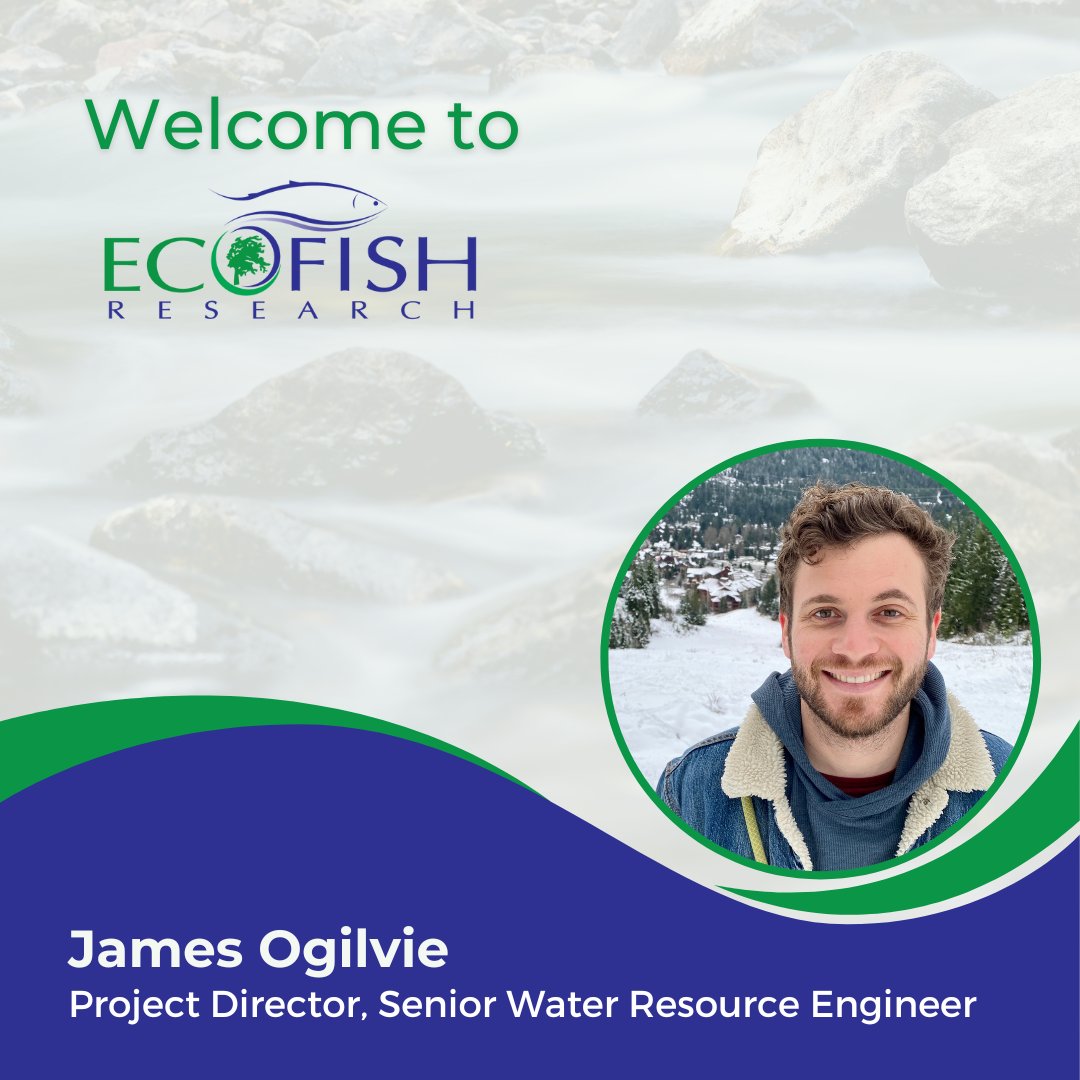 Thrilled to welcome James Ogilvie to Ecofish as Project Director &amp; Senior Water Resource Engineer! With 15+ years in habitat restoration, water engineering, &amp; project management, James brings invaluable expertise to the team. #EnvironmentalJobs