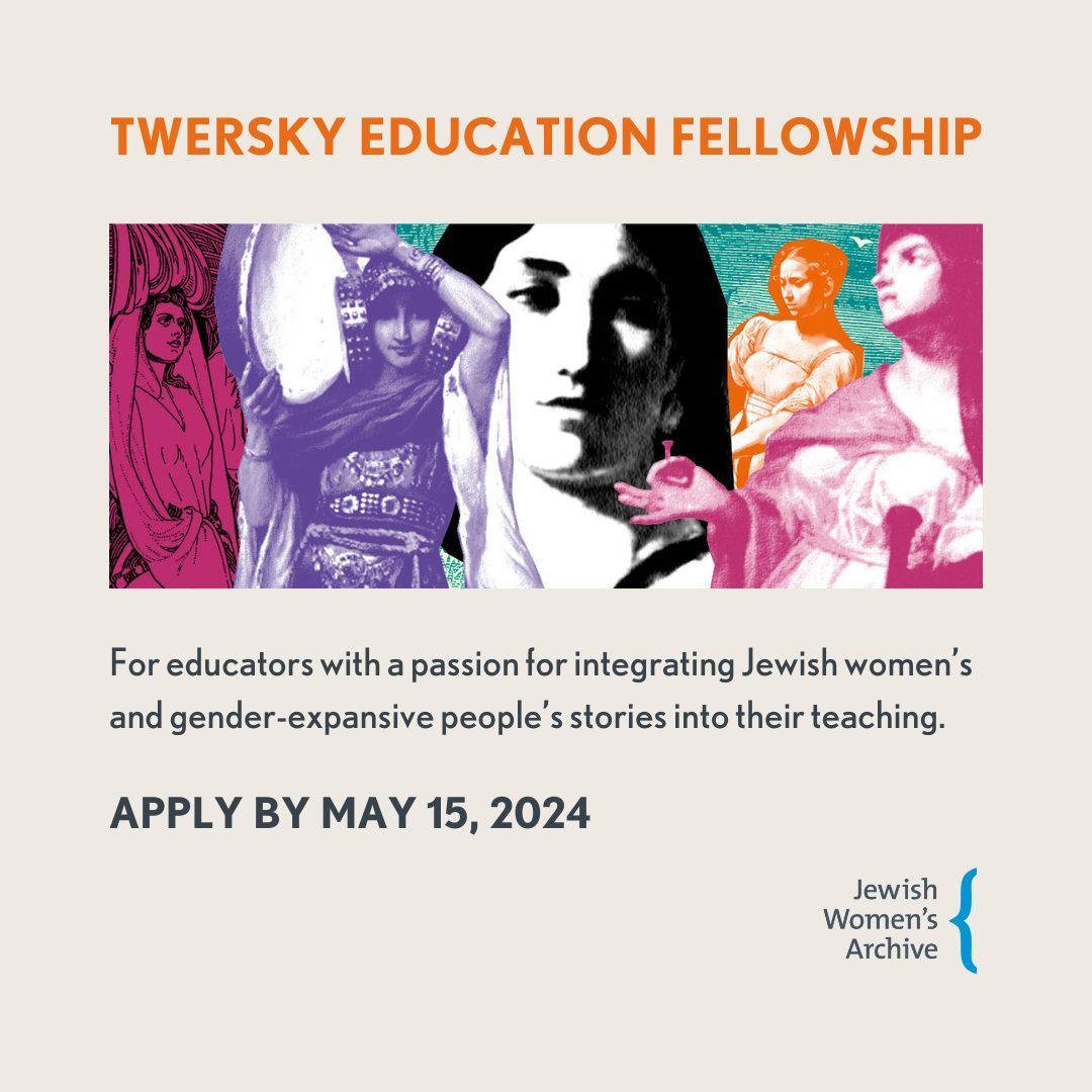 Are you an educator who is passionate about Judaism, feminism, and history? Apply for JWA’s Twersky Education Fellowship! 🔸 September 2024 - June 2025 🔸 $6,000 stipend 🔸 5 work hours per week More info & application: buff.ly/4a5lrrb
