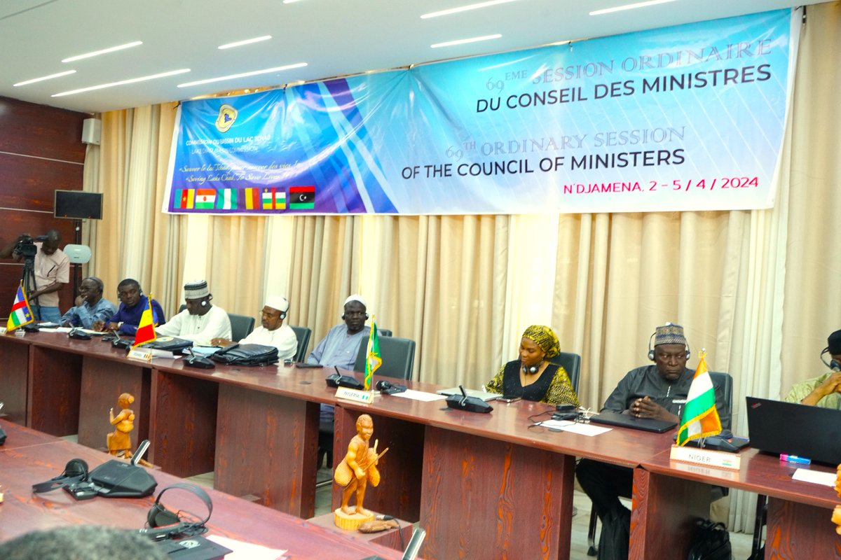 Amb_MNuhu's tweet image. The meeting of the Committee of Experts of @lcbc_cblt  preparatory to the 69th Ordinary Session of the Council of Ministers of the Commission was declared open at the Executive Secretariat of the Commission in N’Djamena, Chad, by the Honorable Minister of Water and Sanitation of…