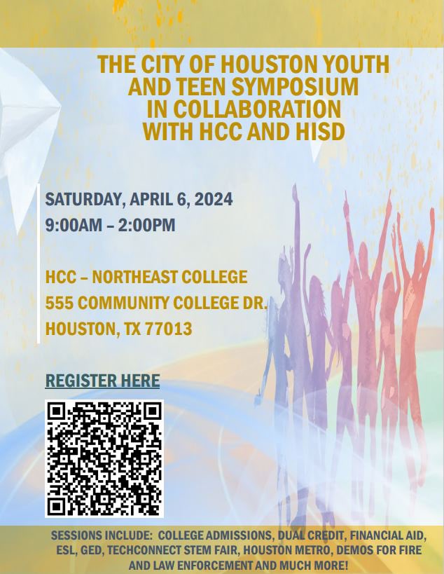 Holland Cougars, please mark your calendars for Saturday, April 6th from 8:30-2:00PM to attend The City of Houston Youth and Teen Symposium!! See you there! 🐾🐾