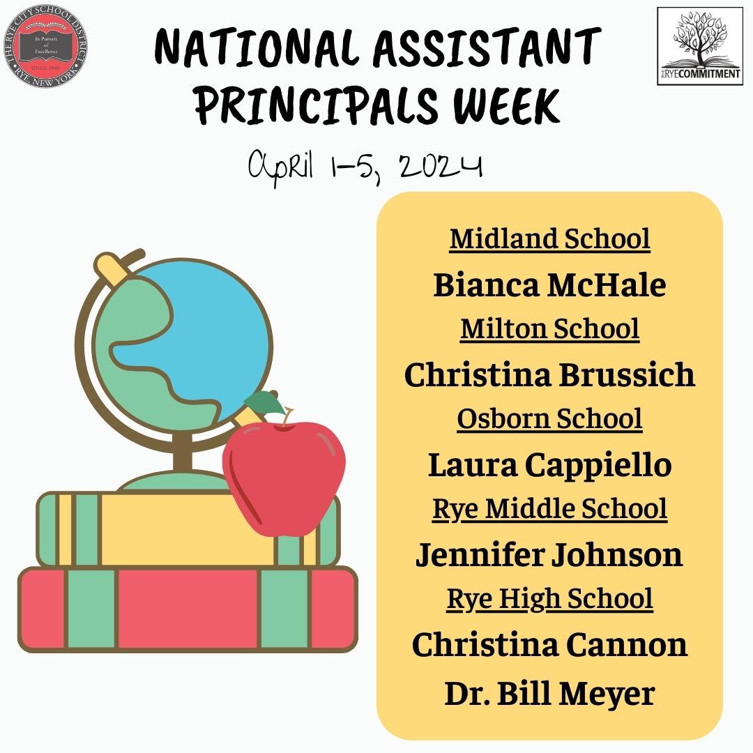 We're celebrating Assistant Principals Week in the RCSD! Thank you for all you do for our students, staff & community! ❤️🖤 #RyeCommitment