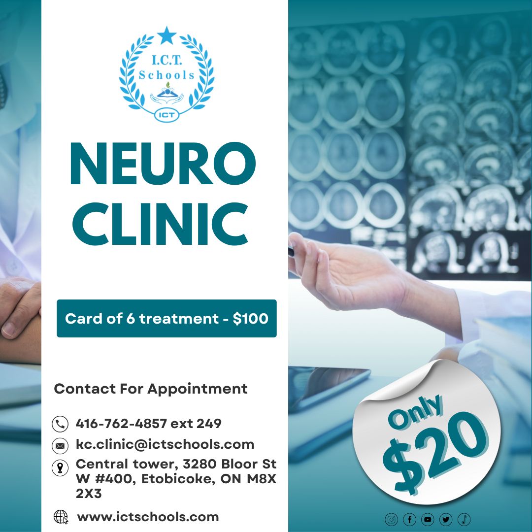 Unlock your brain's potential with ICT Schools' Neuro Clinic! 💡 Get a card of 6 treatments for just $100 and experience the power of Neurotherapy. Contact us at 416-762-4857 ext. 249. Don't miss out on this exclusive offer! #ICTSchools #NeuroClinic #BrainHealth #Neurotherapy