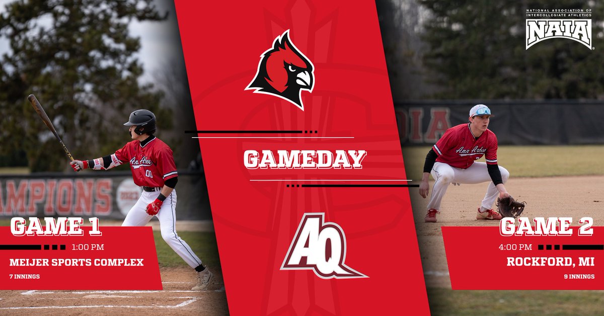 ⚾️GAMEDAY⚾️ @CUAABaseball travels to Aquinas for a doubleheader #GoCards