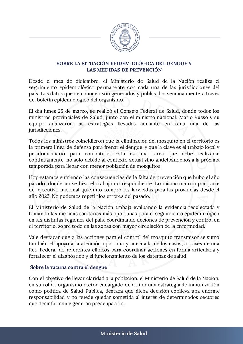 MinSalud_Ar's tweet photo. Comunicado de prensa. 

Más información: https://t.co/4cJ9uQWbOT https://t.co/BjGyIjgh1U