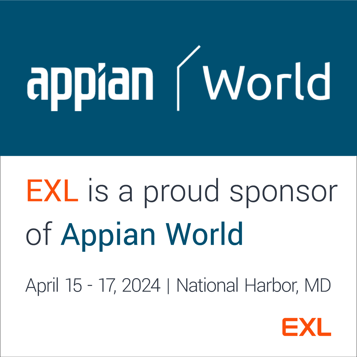 exl_service's tweet image. Excited to sponsor #AppianWorld 2024! Join us at Booth #K10 for insights on #Hyperautomation #IntelligentAutomation. Let&apos;s transform together! #Appian  bit.ly/49k3gNp