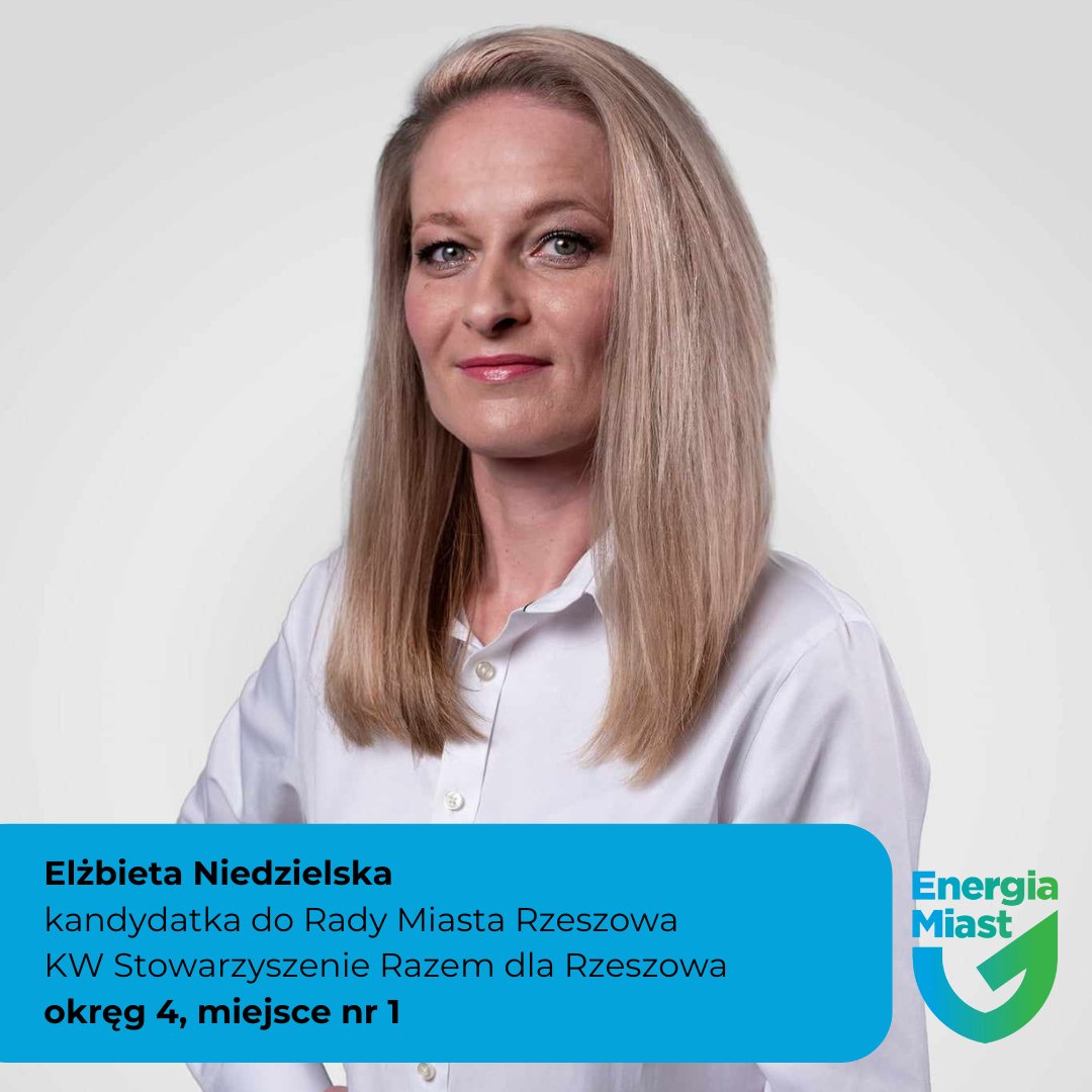 RZESZÓW! Liczymy także na zmianę w radzie miasta, tym razem polecenie doskonałej kandydatki:
Elżbieta Niedzielska - wiceprzewodnicząca Rady Osiedla Zalesie w Rzeszowie, Prezes Stowarzyszenia „Spacerówka”, Prezes Stowarzyszenia Razem dla Rzeszowa.