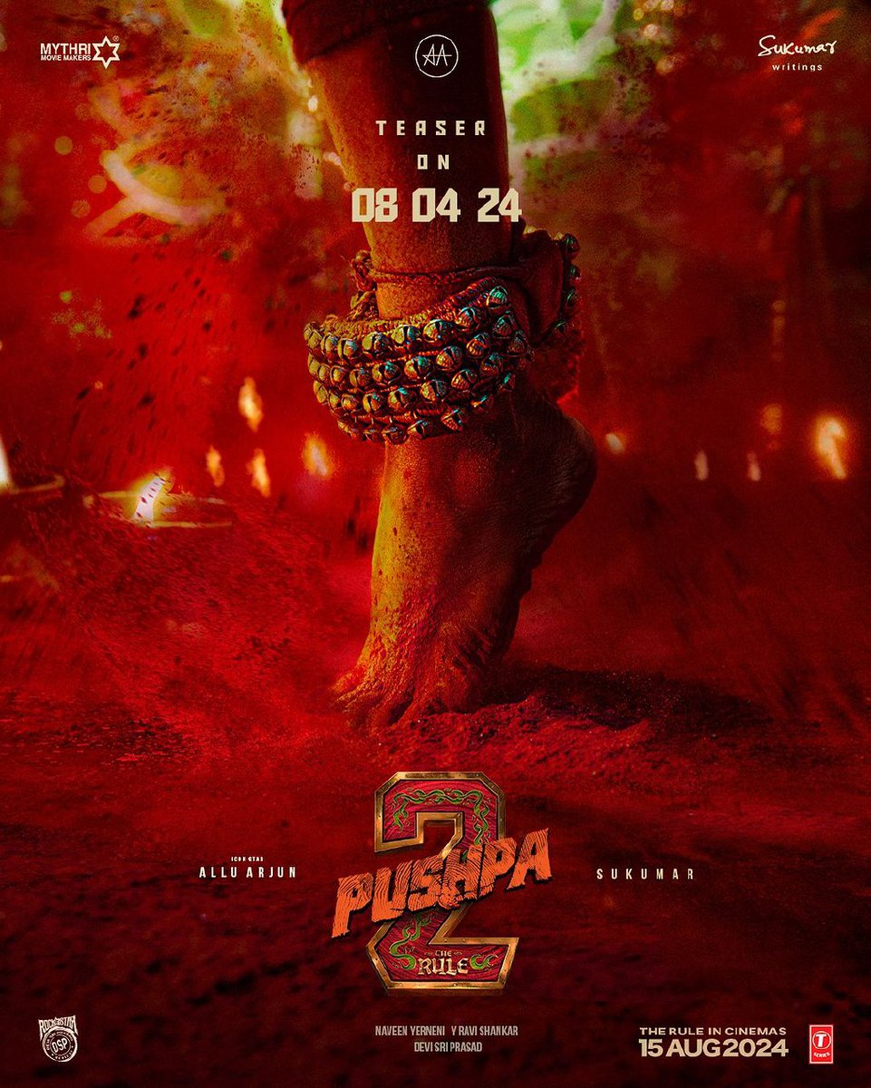 #Pushpa2TheRule Teaser out on April 8th, 2024!!!

#pushpa2 #pushpa2movie #jhukeganahisala #TeaserAlert #upcomingmovies #bollywood #tollywood ##cinéma