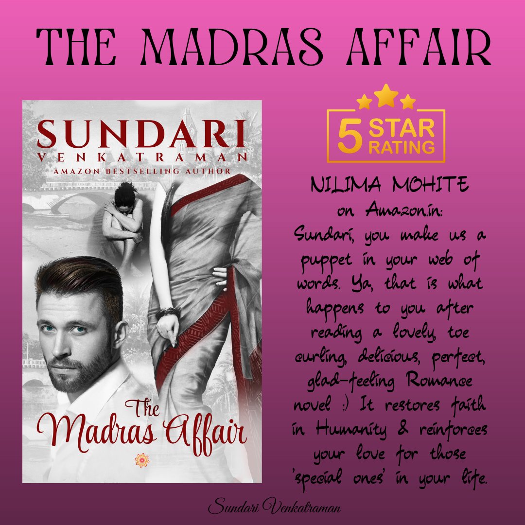 THE MADRAS AFFAIR #TheMadrasAffair #KindleUnlimited #RomanceNovel #contemporaryromance #Romance She turned the shower on and scrubbed herself twice with soap trying to remove the imprint of Giridhar’s touch. She felt like trash every time he touched her. amazon.com/dp/B0743X54SN
