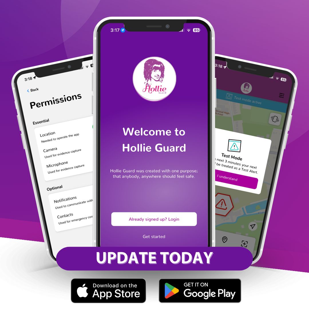 🔴 Make sure you're up to date with the latest version of Hollie Guard. Update now!

iOS: buff.ly/2JXUu28 
Android: buff.ly/3nn1l3v 

#HollieGuard #PersonalSafety