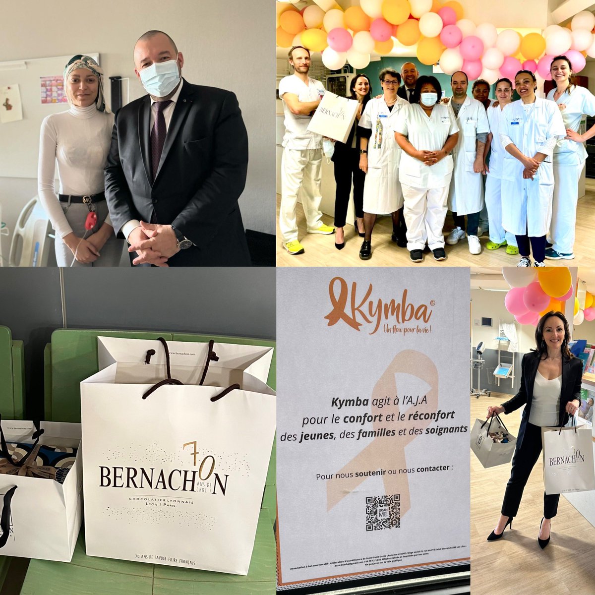 ggomez_chef's tweet image. Avec Chrystel,la présidente de l’association Kymba dont je suis le parrain. Nous avons ce matin, comme l’année dernière, distribué des chocolats de Pâques dans le service pédiatrique de l’hôpital Saint Louis. Merci a la famille @bernachon pour leur générosité. #leucémie