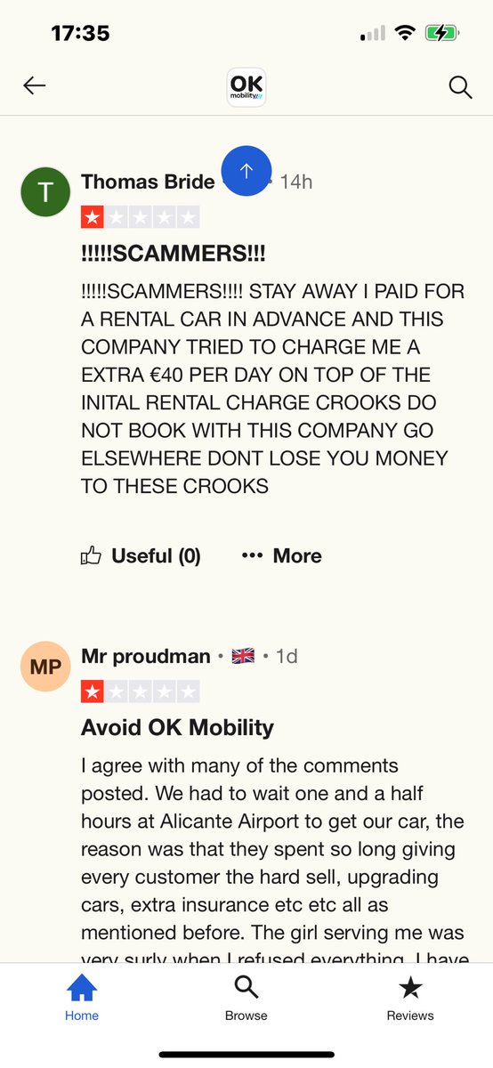peakdynamic's tweet photo. @OKMobilityCorp I don’t know if anybody else has used this company to rent a car in Mallorca before l but be very cautious. I do not recommend them after my experience using them. the @Trustpilot rating and ‘scammer’ report say it https://t.co/FM39WT3w82 way to run a company. https://t.co/aBhiSFrEHm