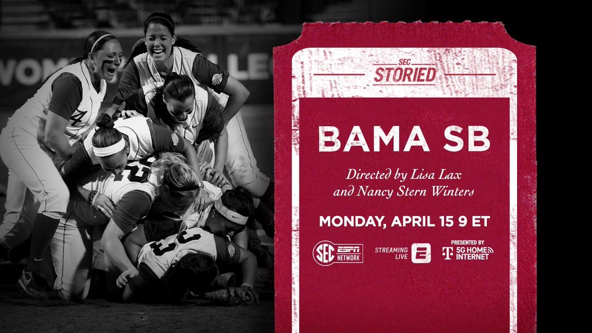 Patrick Murphy (@uacoachmurphy) on Twitter photo Mark your calendars ... get an inside look at #BAMASB! A remarkable story of the first SEC team to win a national championship in softball.
April 15 8 CT, 9 ET <a href="/SECNetwork/">SEC Network</a> Mark your calendars ... get an inside look at #BAMASB! A remarkable story of the first SEC team to win a national championship in softball.
April 15 8 CT, 9 ET <a href="/SECNetwork/">SEC Network</a>