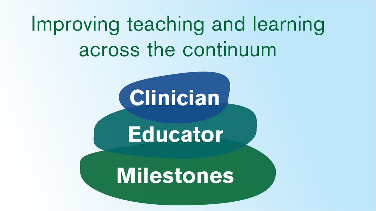 The Clinician Educator Milestones provide a framework for assessment of educational skills of faculty members who teach residents and fellows. The #Milestones cover 20 subcompetencies. There is also a Clinician Educator Supplemental Guide. #MedEd #GME acgme.org/milestones/res…