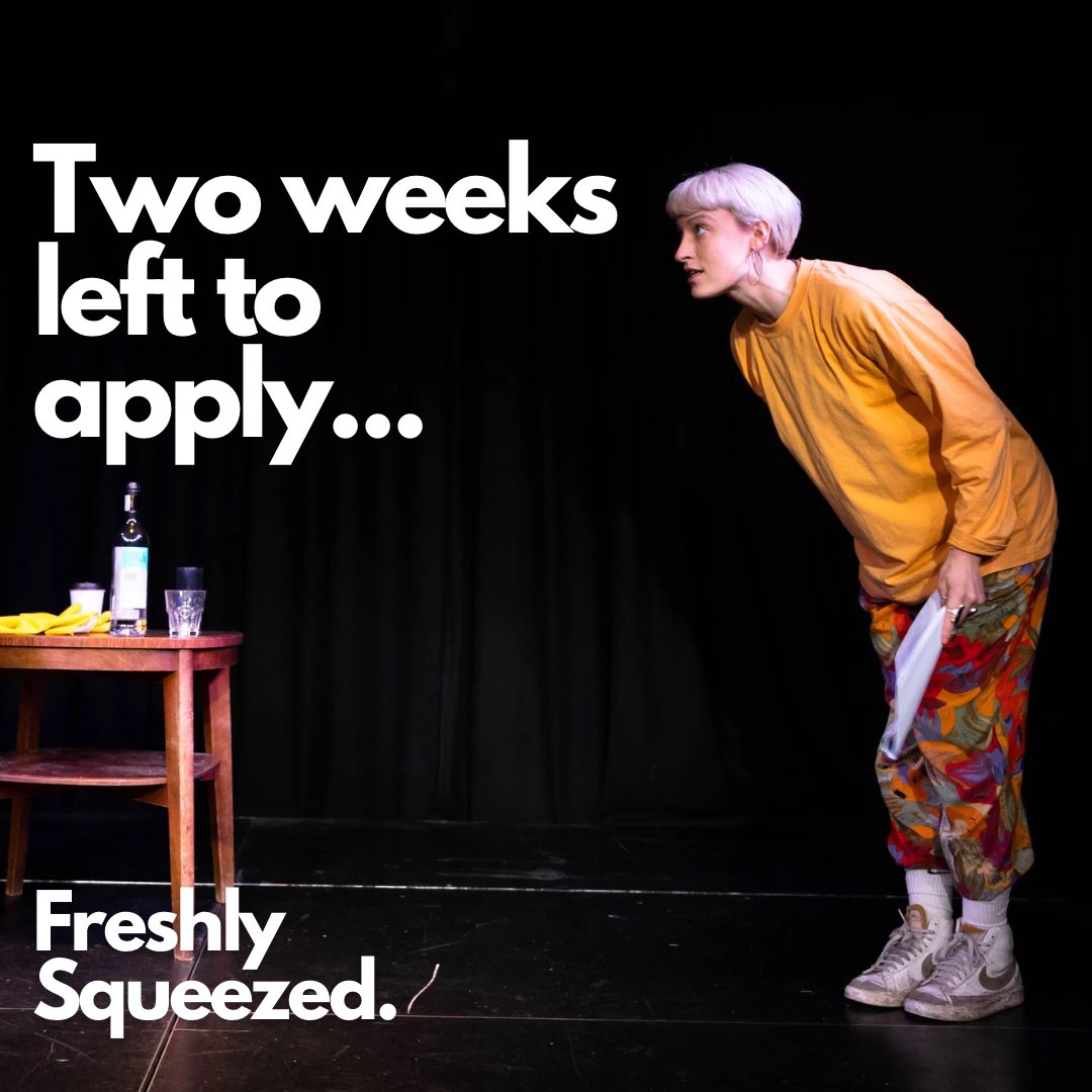 Flat4Theatre (@flat4theatre) on Twitter photo Submissions are open for two more weeks!
Got some new writing ready for an audience?
Get involved in our Freshly Squeezed Scratch Night on the 16th of May, 7.30pm at <a href="/GooseTheatre/">Golden Goose Theatre</a>
Apply here: forms.gle/8Pq9bkL6k3Zyut… Submissions are open for two more weeks!
Got some new writing ready for an audience?
Get involved in our Freshly Squeezed Scratch Night on the 16th of May, 7.30pm at <a href="/GooseTheatre/">Golden Goose Theatre</a>
Apply here: forms.gle/8Pq9bkL6k3Zyut…