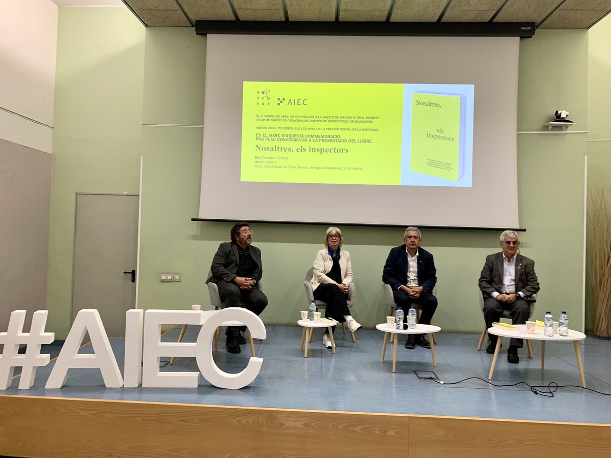 Presentació del llibre “Nosaltres, els inspectors” a @rosasensatassociacio a càrrec de l’inspector Josep M. Garcia Balda, el Sr. José Ignacio García Plata, la Sra. Irene Rigau Oliver i el Sr. Jesús Viñas i Cirera. Gràcies, <a href="/agatafabregas/">Àgata Fàbregas Gomis</a> per acompanyar-nos. 
<a href="/educaciocat/">Educació</a>