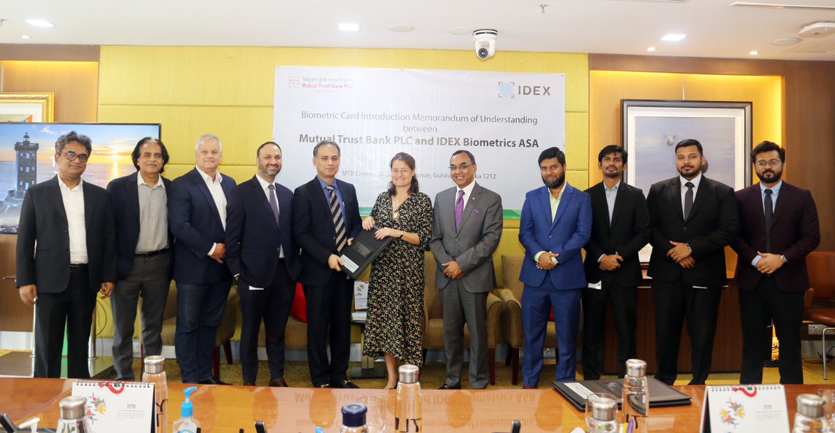 IDEXBiometrics's tweet image. Mutual Trust Bank is launching biometric payment cards in Bangladesh based on IDEX Pay, the biometric solution from @IDEXBiometrics. MTB, a pioneer in digital banking, ranks amongst the top ten banks in Bangladesh and is contributing to the country&apos;s strong economic growth.