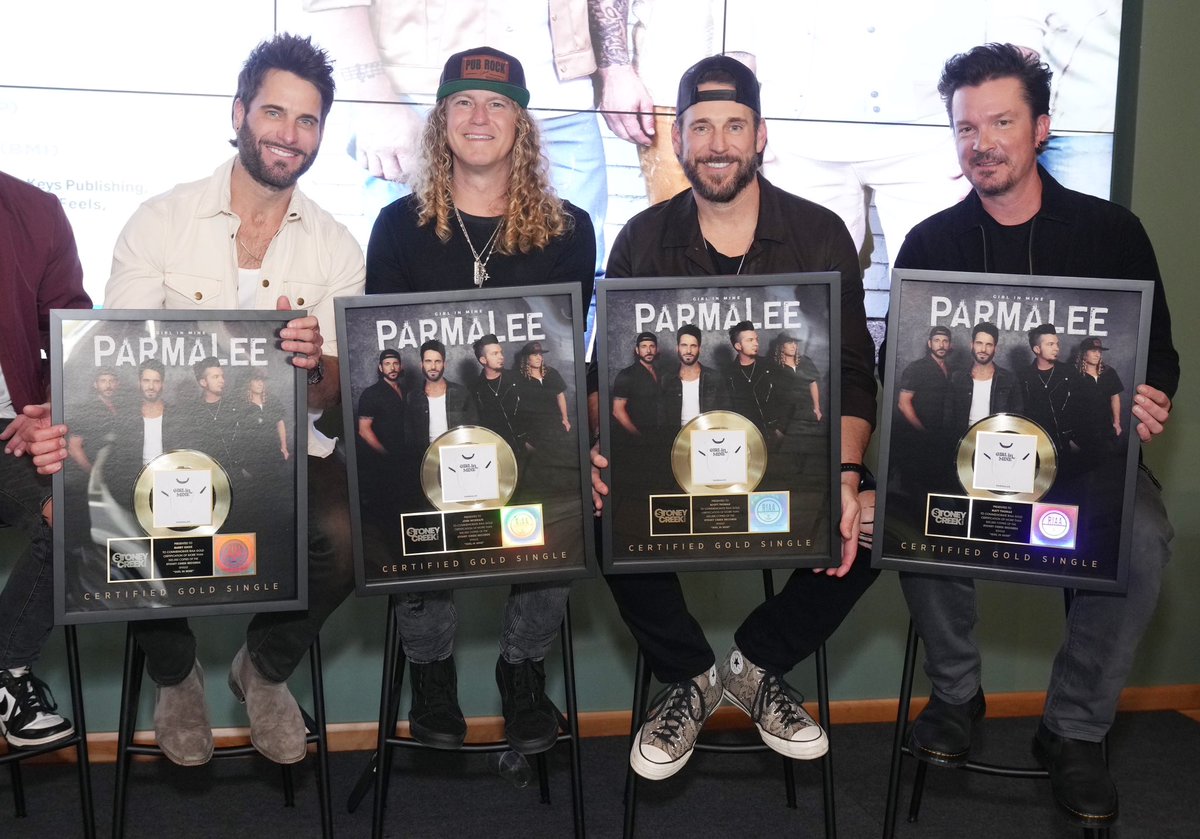 Congrats to our #BMIFamily Matt Thomas and @DavidFanningMuZ on another #1 hit, and Travis Wood on his first No. 1 in the U.S. with @parmalee’s “Girl in Mine!” 🎶 📸 @LarryMcCormack1