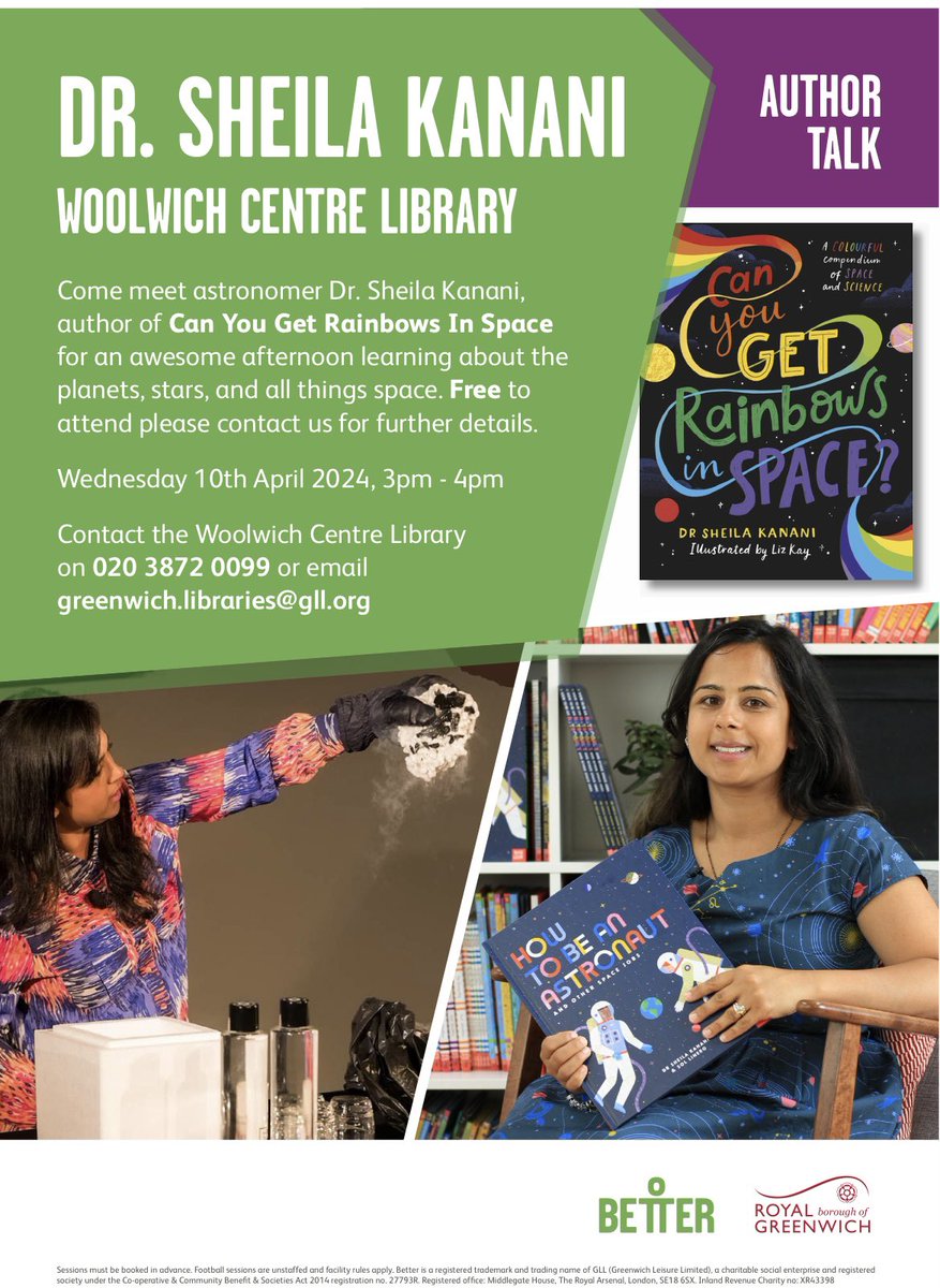 Come and hear me speak, take part and get your book signed @GreenwichLibs next week! Free to attend 🪼🪐 🌈 🧑🏾‍🚀