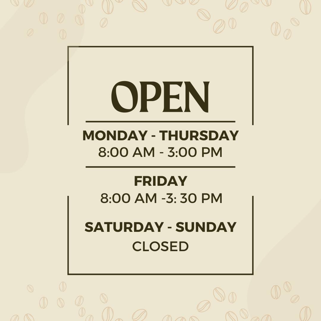 We want to make sure you're always in the loop!

Below are our updated opening hours! Your convenience is our priority, and we can't wait to serve you during these hours!