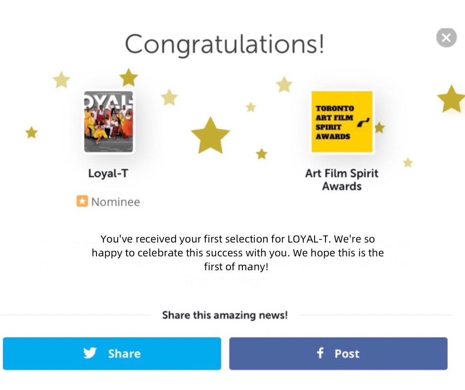 Amazing news! Loyal-T was just selected by Toronto Art Film Spirit Awards for Best Director and Best TV Series ❤️‍🔥❤️‍🔥

#LoyalTreturns #Season2
#CLEARSHOT2K24LIMITLESS