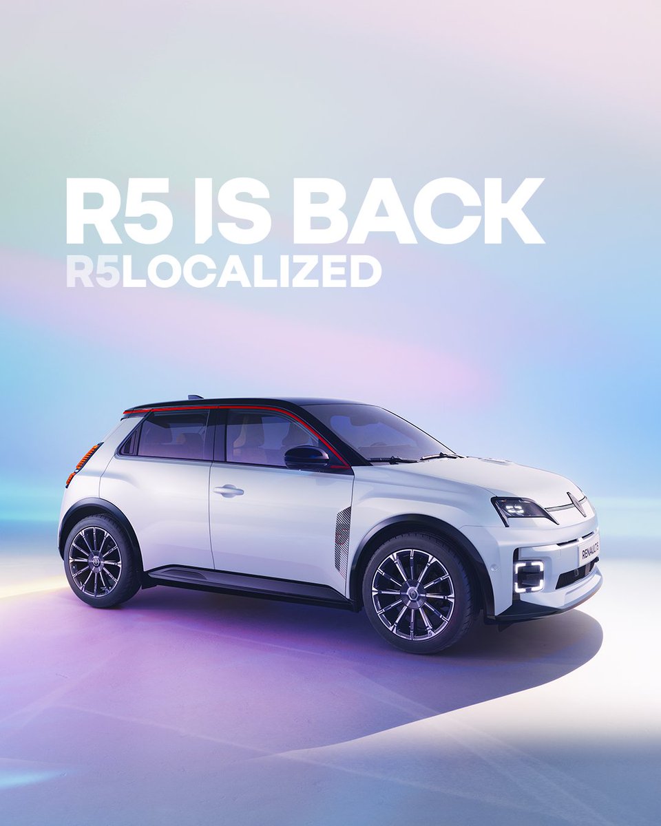 #Renault5 #ETech 100% #electric #R5LOCALIZED - Renault 5 is assembled at our plant in Douai, France, using European suppliers. a new European star. #r5isback bit.ly/r5-ETech-elect…