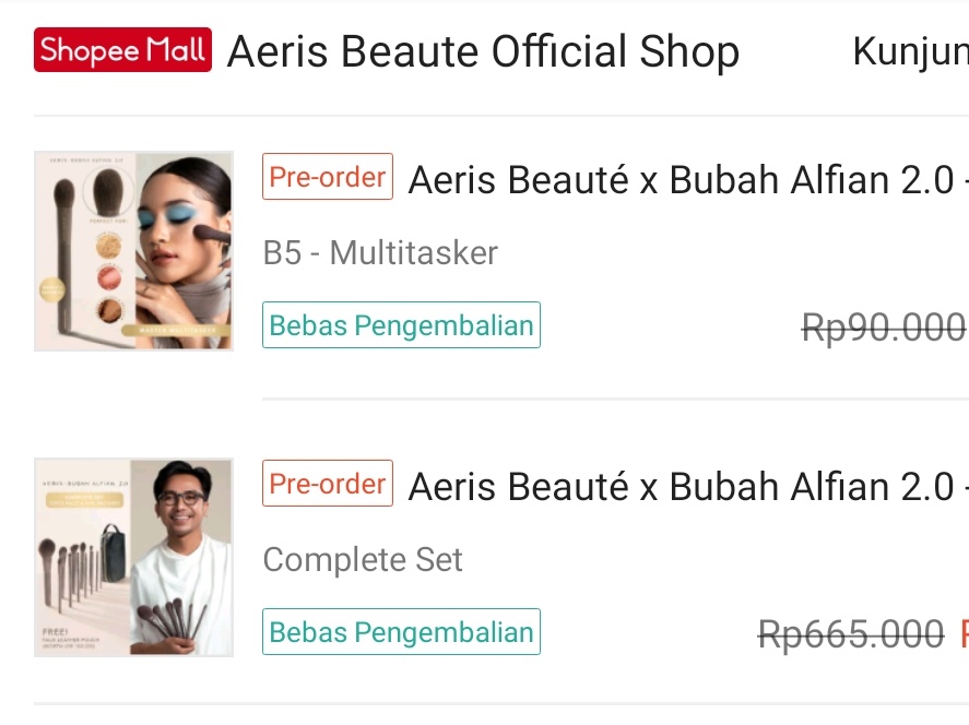 dundunbear's tweet photo. WTS aeris x bubah eye make up bundle set

Dijual karena kmrn aku gak sabar PO, nyari ready stock. Jadinya punya double 🥹
MASIH BARUU
Ini beneran halus bgtbgt bikin eye makeup beneran rapi!! Minus nose countour brush aku ganti jadi flat concealer brush

220k (harga di aeris 280k) https://t.co/kyjGRZyCWy