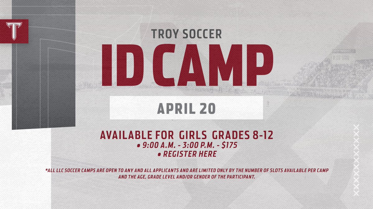 We want YOU at the Troy Soccer Complex on April 20‼️ Don't miss out on your final chance to show off to our awesome staff and compete against other high school soccer players! 🔗: gotroy.us/gan #WEoverme | #OneTROY⚔️⚽️