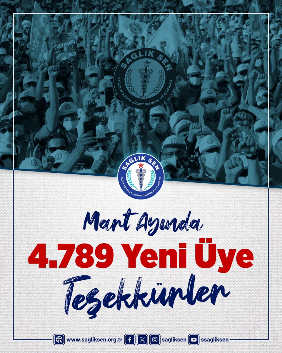 Gücümüze güç katan 4789 yeni üyemize hoş geldiniz diyorum. Sağlık-Sen’in kararlı yürüyüşüne omuz veren; şube başkanlarımıza, şube yönetim kurulu üyelerimize, kadın kollarımıza, gençlik kollarımıza, temsilcilerimize ve her bir yol arkadaşıma gönülden teşekkür ediyorum. Sağlık