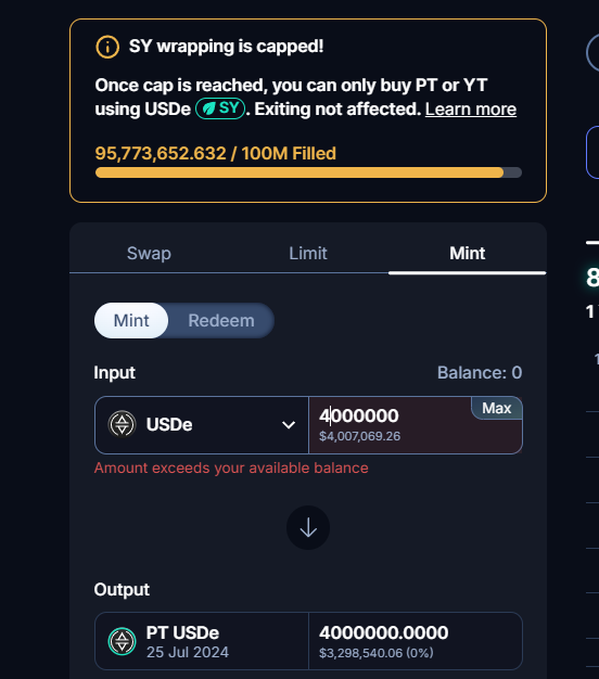 pendle 100x 马上满了