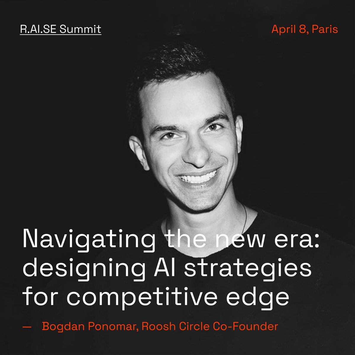 Exciting news alert🎉 
Our co-founder, @BPonomar, will take the stage at the upcoming @RaiseSummit. Prepare for a panel discussion on 'Navigating the New Era: Designing AI Strategies for Competitive Edge.' 

With over a decade of software development, business strategy, and