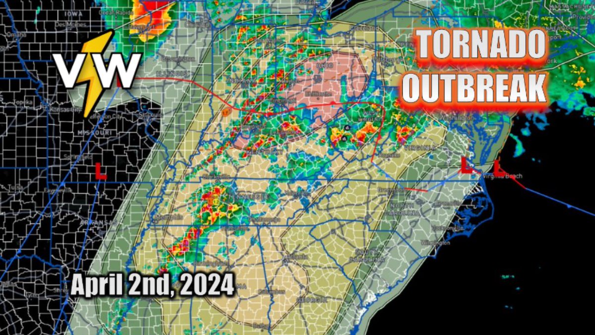 Join us LIVE on Vivid Weather at 2:30 PM for extensive coverage on a potential #Tornado Outbreak which is anticipated to impact a wide swath of the OH Valley into the Deep South/Southeastern US Today!

youtube.com/live/EYyDnFaM0…

#inwx #kywx #ohwx #tornado #moderaterisk #weather