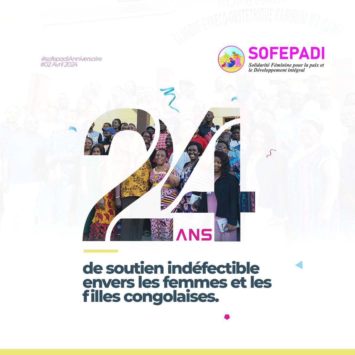 🎉 Joyeux 24e anniversaire à la SOFEPADI ! 🎉 24 ans de dévouement, de lutte contre les violences basées sur le genre, de défense des droits des femmes en RDC. Merci à tous ceux qui nous ont soutenus dans cette mission essentielle⤵️ instagram.com/reel/C5RA0R9IS…